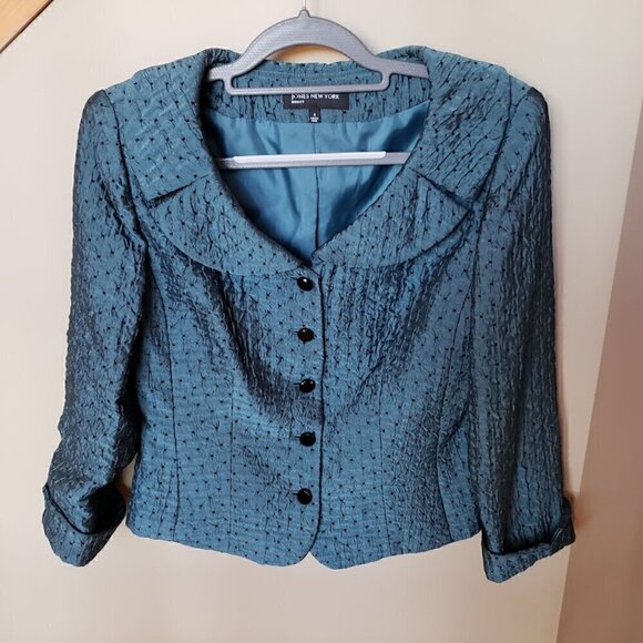 Jones New York Teal Tailored Jacket Size 6 - Picture 1 of 10